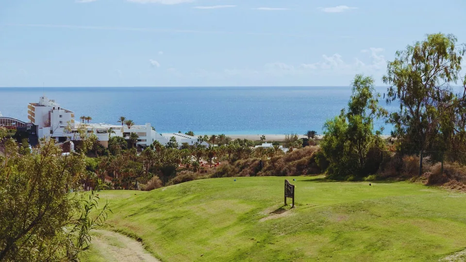 Course looking towards the coast and sea